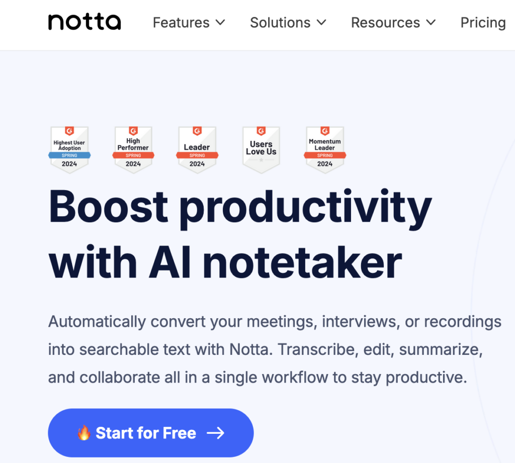 notta dashboard